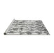 Sideview of Machine Washable Abstract Gray Modern Rug, wshabs771gry