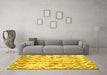 Machine Washable Abstract Yellow Modern Rug in a Living Room, wshabs771yw