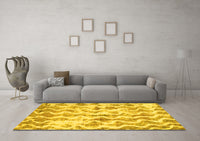 Machine Washable Abstract Yellow Modern Rug, wshabs771yw