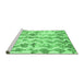 Sideview of Machine Washable Abstract Emerald Green Modern Area Rugs, wshabs771emgrn