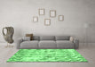 Machine Washable Abstract Emerald Green Modern Area Rugs in a Living Room,, wshabs771emgrn