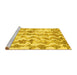 Sideview of Machine Washable Abstract Yellow Modern Rug, wshabs771yw