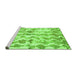 Sideview of Machine Washable Abstract Green Modern Area Rugs, wshabs771grn