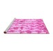 Sideview of Machine Washable Abstract Pink Modern Rug, wshabs771pnk