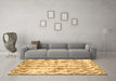 Machine Washable Abstract Brown Modern Rug in a Living Room,, wshabs771brn