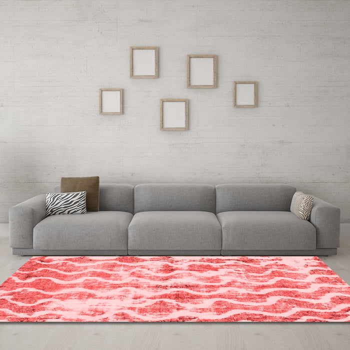 Modern Red Washable Rugs