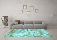 Machine Washable Abstract Light Blue Modern Rug, wshabs771lblu