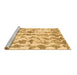 Sideview of Machine Washable Abstract Brown Modern Rug, wshabs771brn