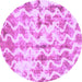 Round Machine Washable Abstract Purple Modern Area Rugs, wshabs771pur