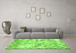 Machine Washable Abstract Green Modern Area Rugs in a Living Room,, wshabs771grn