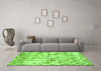 Machine Washable Abstract Green Modern Rug, wshabs771grn