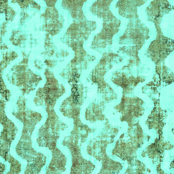 Machine Washable Abstract Turquoise Modern Area Rugs, wshabs771turq