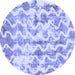 Round Abstract Blue Modern Rug, abs771blu