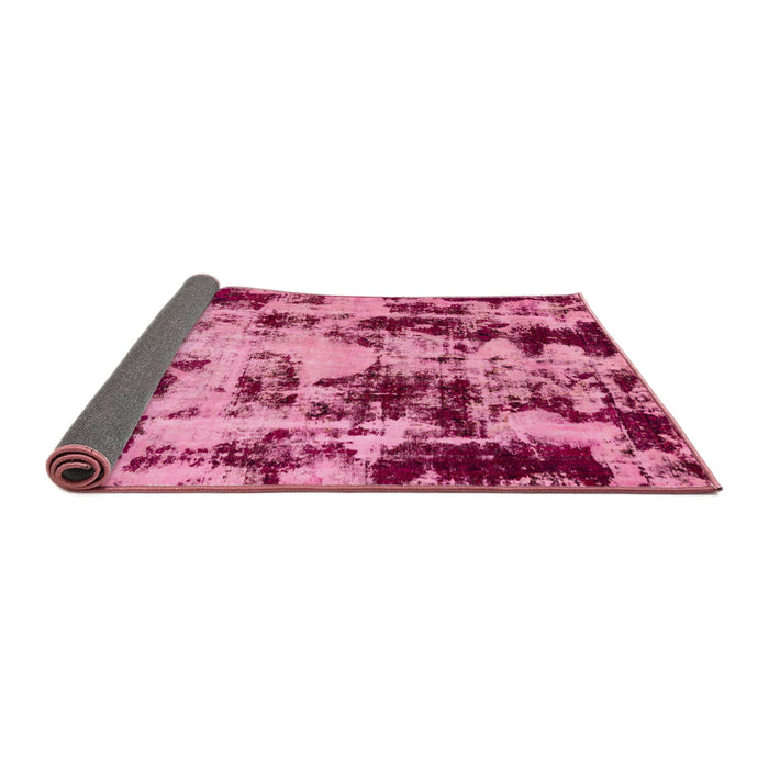 Sideview of Abstract Hot Pink Modern Rug, abs772