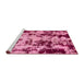 Sideview of Machine Washable Abstract Hot Pink Rug, wshabs772