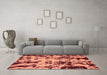 Machine Washable Abstract Brown Modern Rug in a Living Room,, wshabs772brn