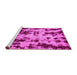 Sideview of Machine Washable Abstract Pink Modern Rug, wshabs772pnk