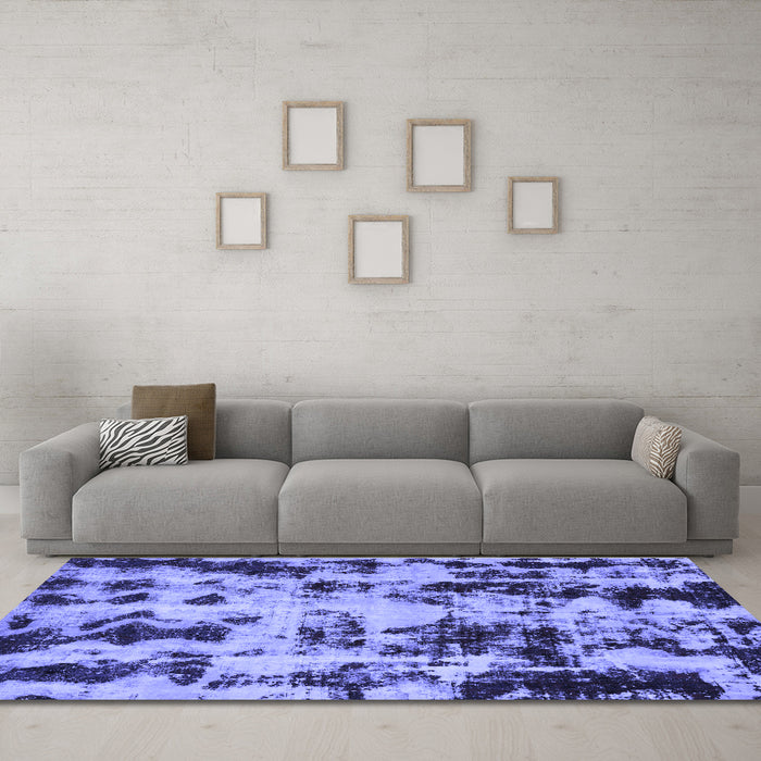 Machine Washable Abstract Blue Modern Rug in a Living Room, wshabs772blu