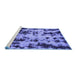 Sideview of Machine Washable Abstract Blue Modern Rug, wshabs772blu