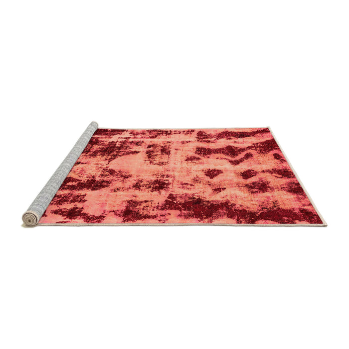 Sideview of Machine Washable Abstract Orange Modern Area Rugs, wshabs772org