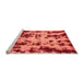 Sideview of Machine Washable Abstract Orange Modern Area Rugs, wshabs772org