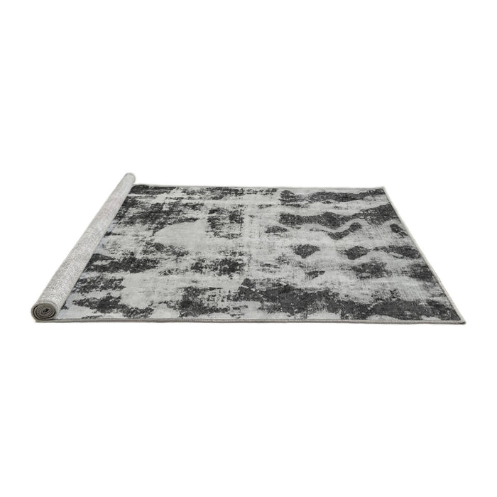 Sideview of Machine Washable Abstract Gray Modern Rug, wshabs772gry