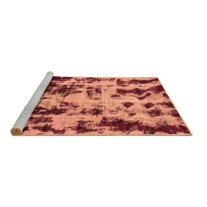 Sideview of Machine Washable Abstract Brown Modern Rug, wshabs772brn