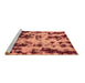 Sideview of Machine Washable Abstract Brown Modern Rug, wshabs772brn