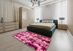 Abstract Hot Pink Modern Rug in a Bedroom, abs772