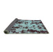 Sideview of Abstract Turquoise Modern Rug, abs772turq