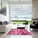 Square Abstract Hot Pink Modern Rug in a Living Room, abs772