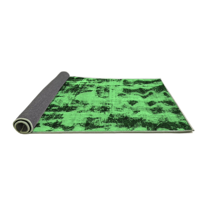 Sideview of Abstract Emerald Green Modern Rug, abs772emgrn