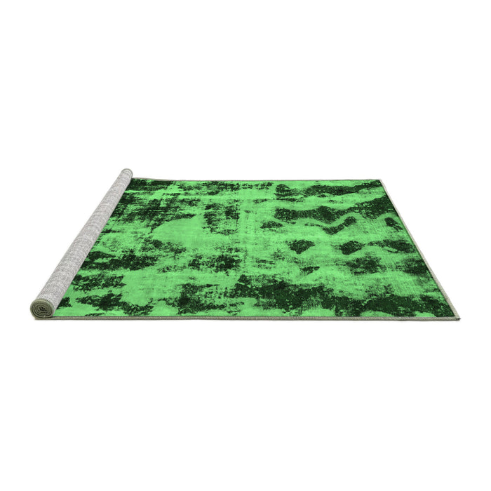 Sideview of Machine Washable Abstract Emerald Green Modern Area Rugs, wshabs772emgrn