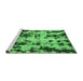 Sideview of Machine Washable Abstract Emerald Green Modern Area Rugs, wshabs772emgrn