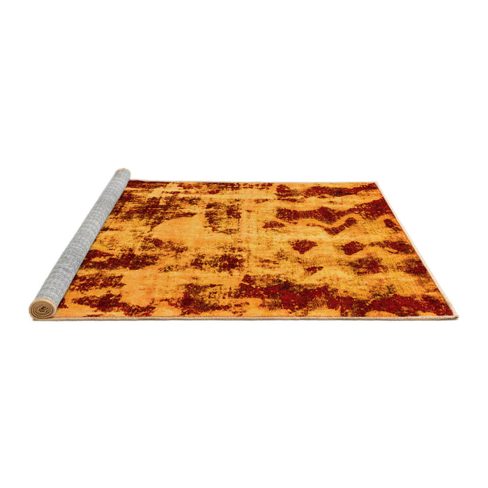 Sideview of Machine Washable Abstract Yellow Modern Rug, wshabs772yw