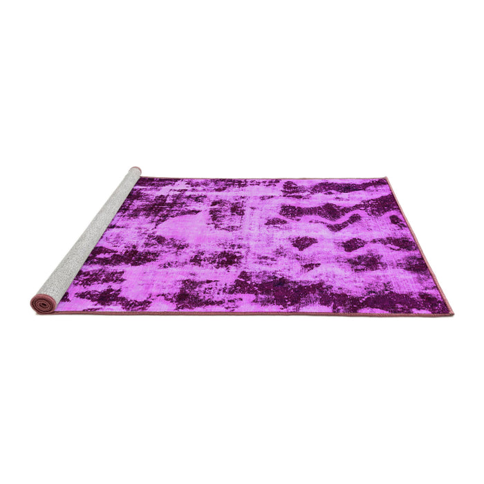 Sideview of Machine Washable Abstract Purple Modern Area Rugs, wshabs772pur