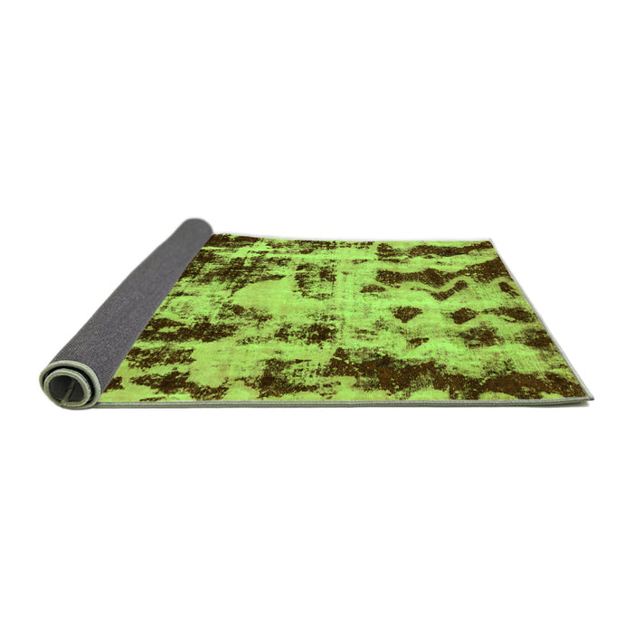 Sideview of Abstract Green Modern Rug, abs772grn