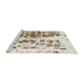 Sideview of Machine Washable Abstract Dark Almond Brown Rug, wshabs773