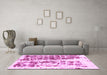 Machine Washable Abstract Pink Modern Rug in a Living Room, wshabs773pnk