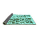 Sideview of Abstract Turquoise Modern Rug, abs773turq