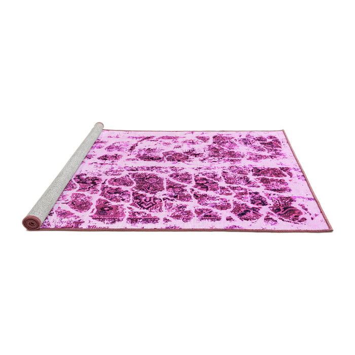 Sideview of Machine Washable Abstract Pink Modern Rug, wshabs773pnk
