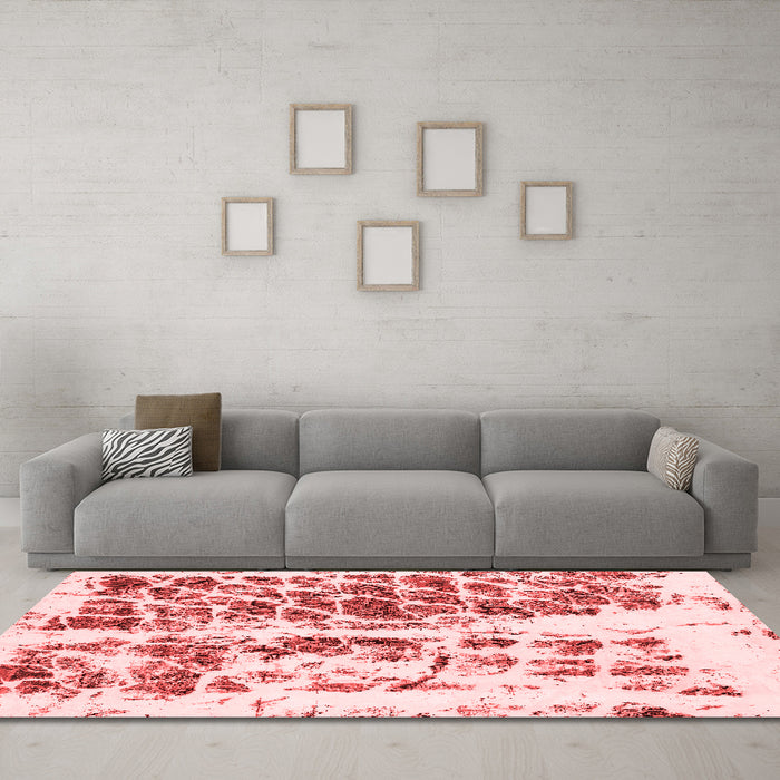 Modern Red Washable Rugs