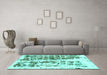 Machine Washable Abstract Turquoise Modern Area Rugs in a Living Room,, wshabs773turq