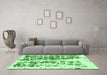 Machine Washable Abstract Emerald Green Modern Area Rugs in a Living Room,, wshabs773emgrn