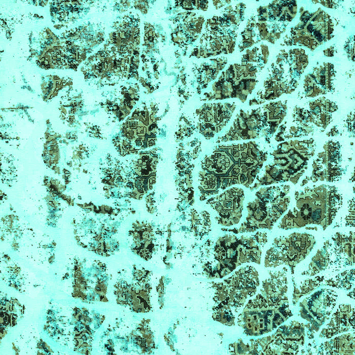 Machine Washable Abstract Turquoise Modern Area Rugs, wshabs773turq