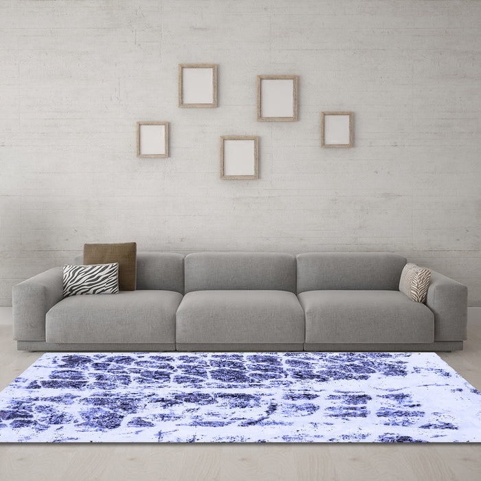 Machine Washable Abstract Blue Modern Rug in a Living Room, wshabs773blu