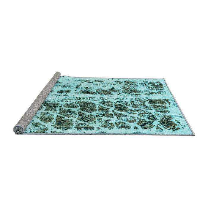 Sideview of Machine Washable Abstract Light Blue Modern Rug, wshabs773lblu