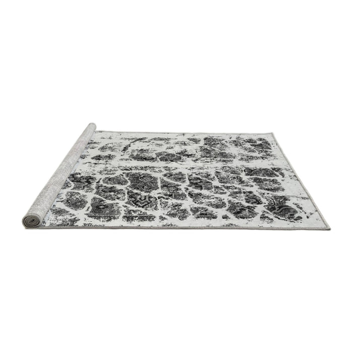 Sideview of Machine Washable Abstract Gray Modern Rug, wshabs773gry