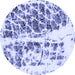 Round Abstract Blue Modern Rug, abs773blu