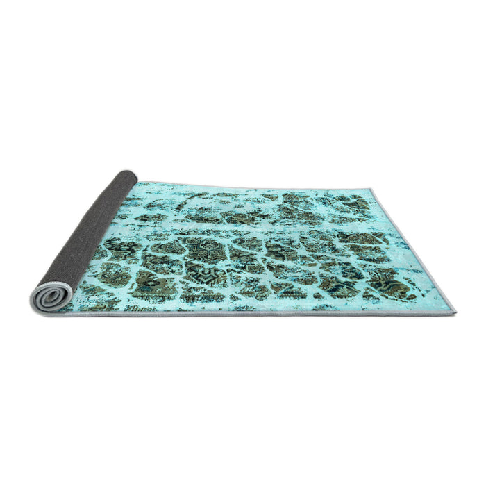 Sideview of Abstract Light Blue Modern Rug, abs773lblu